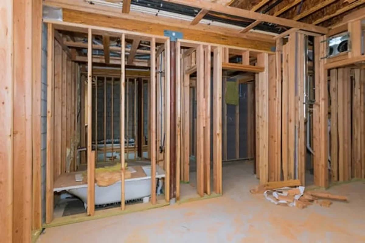 Basement finishing project with new framing and mechanicals in a Connecticut home