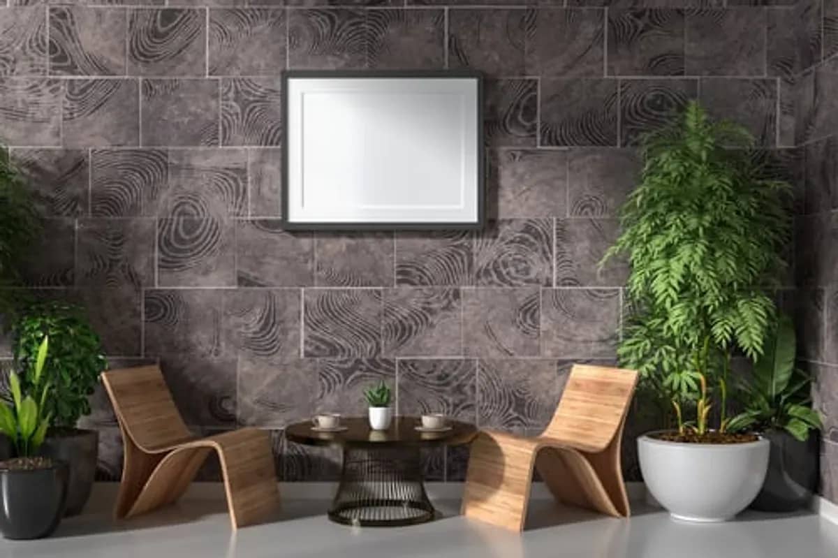 Large-format wall tile installation in a modern Connecticut interior